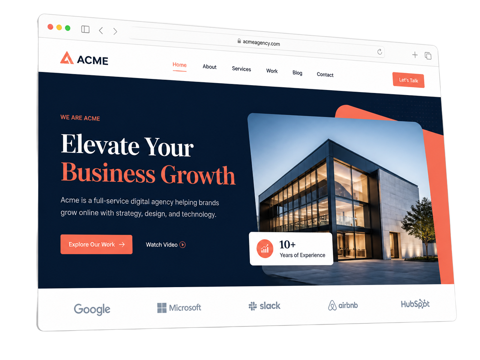 Polished custom website mockup designed by Apex Web Design